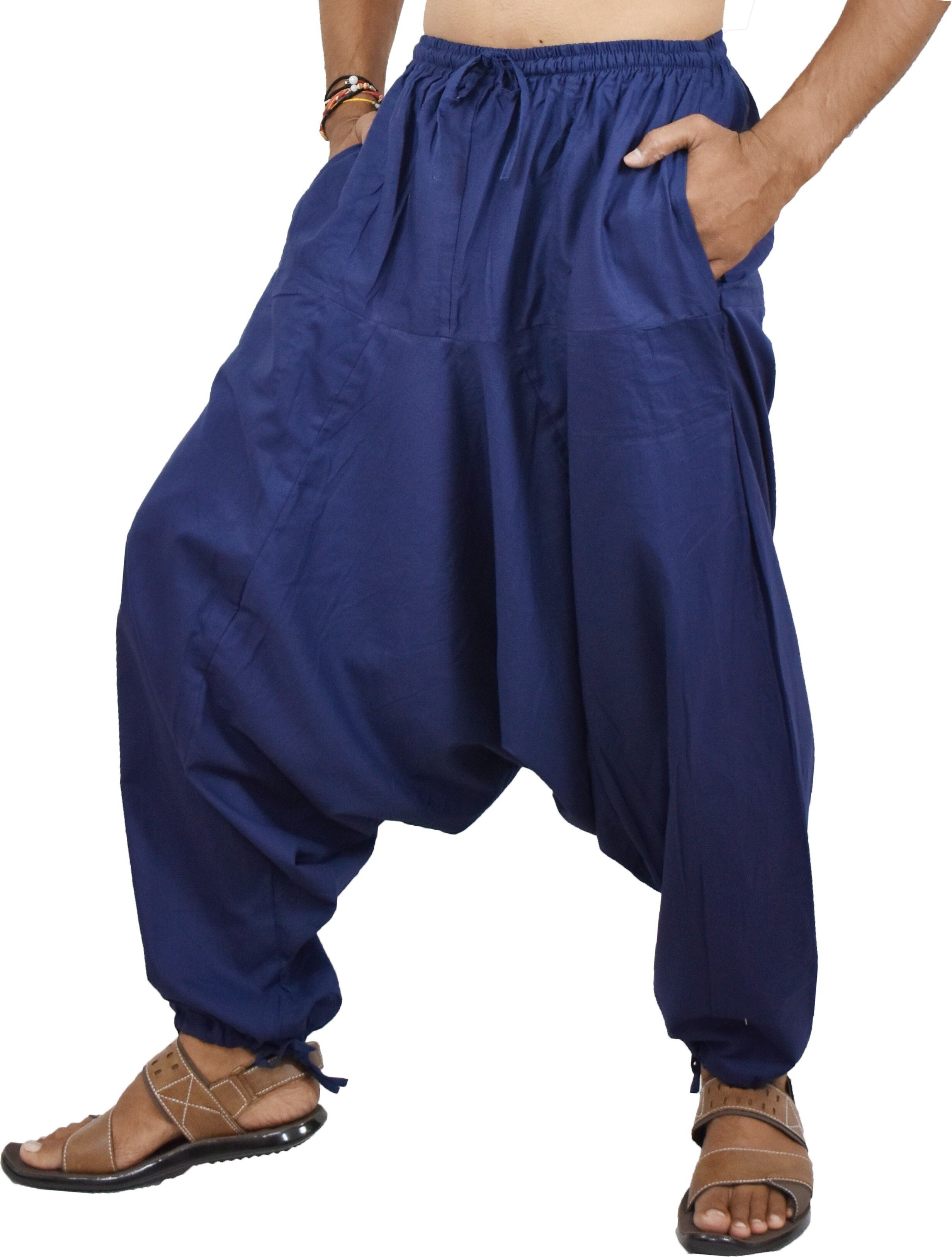 Solid Cotton Men Harem Pants