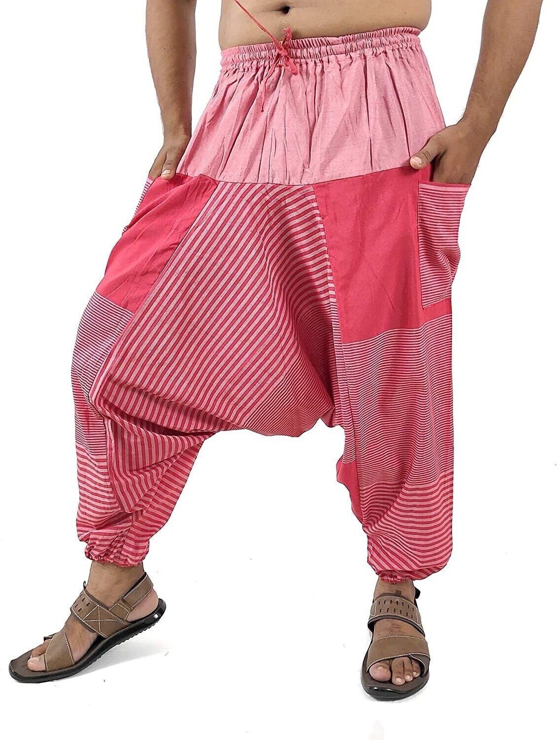 whitewhale Striped Cotton Men Harem Pants-picture-40