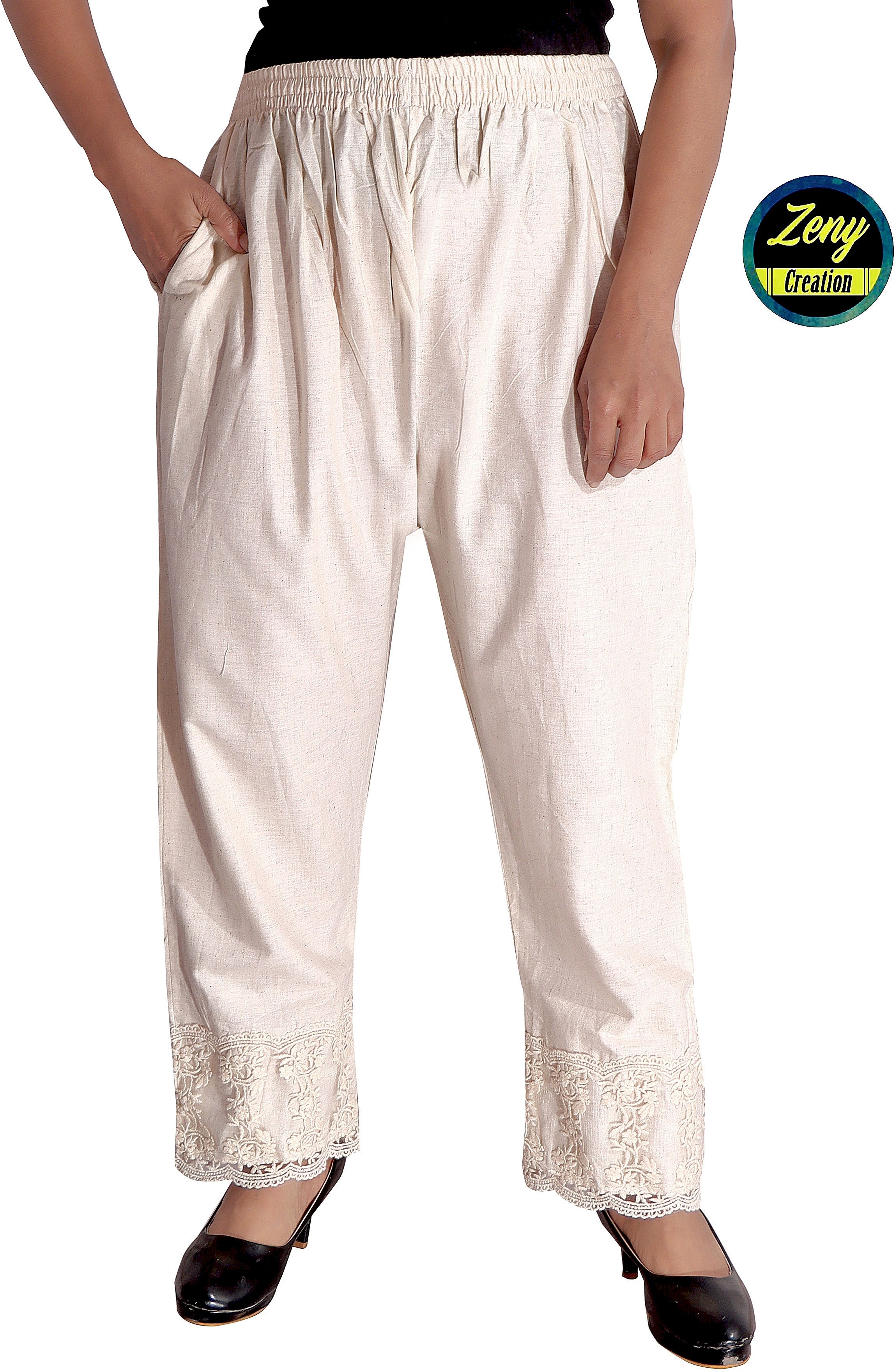 Self Design Cotton Women Harem Pants-image-20