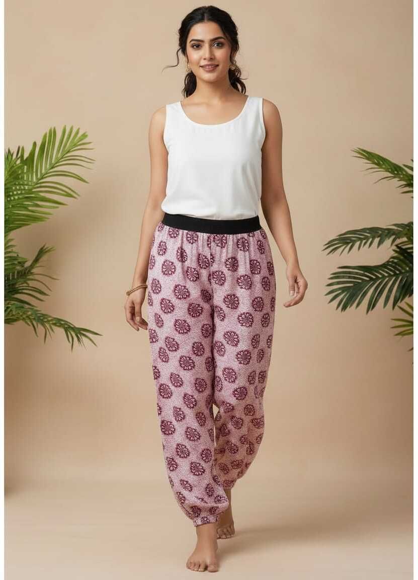 aileyis Printed Polyester Women Harem Pants-picture-25