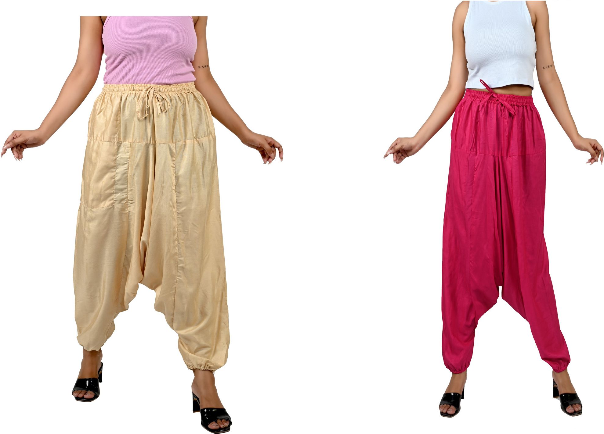 Solid Rayon Women Harem Pants-image-36
