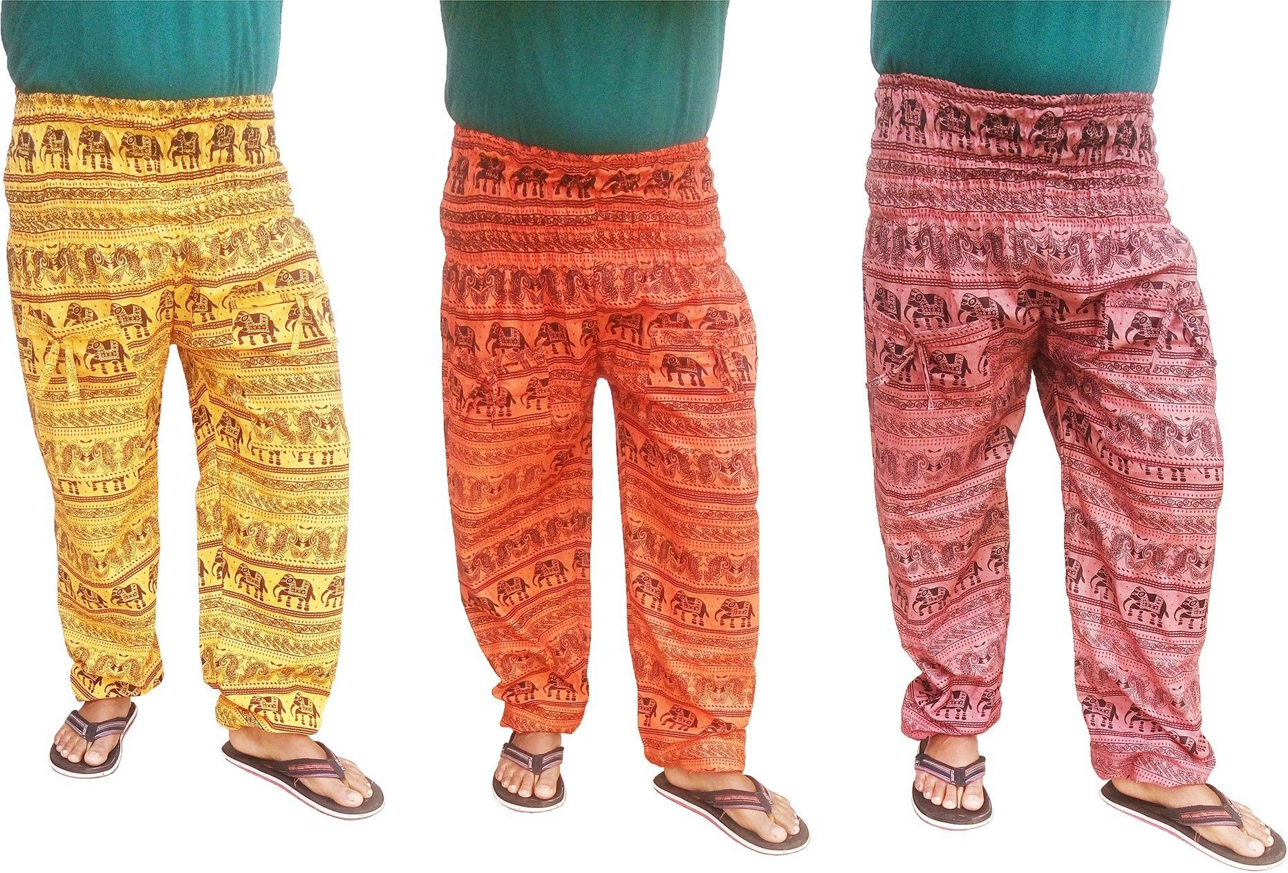 icare Printed Cotton Blend Men Harem Pants-picture-17