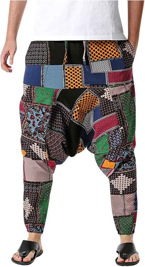 whitewhale Printed Cotton Men Harem Pants-picture-30