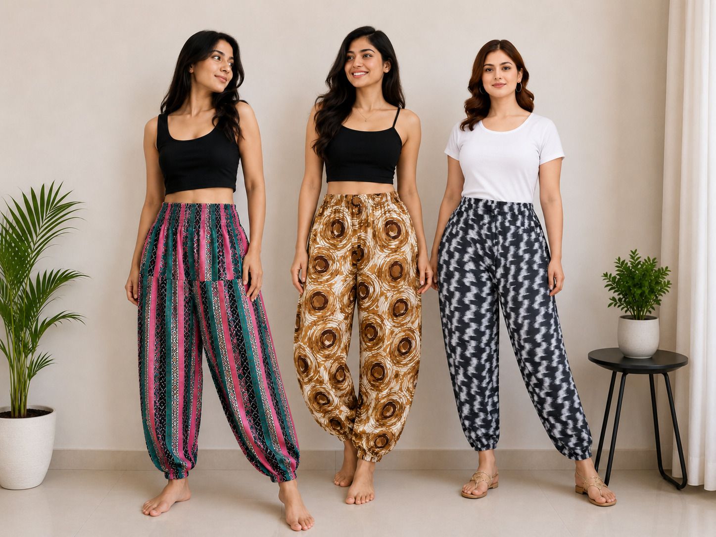 rrtraders Printed Polyester Women Harem Pants-picture-21