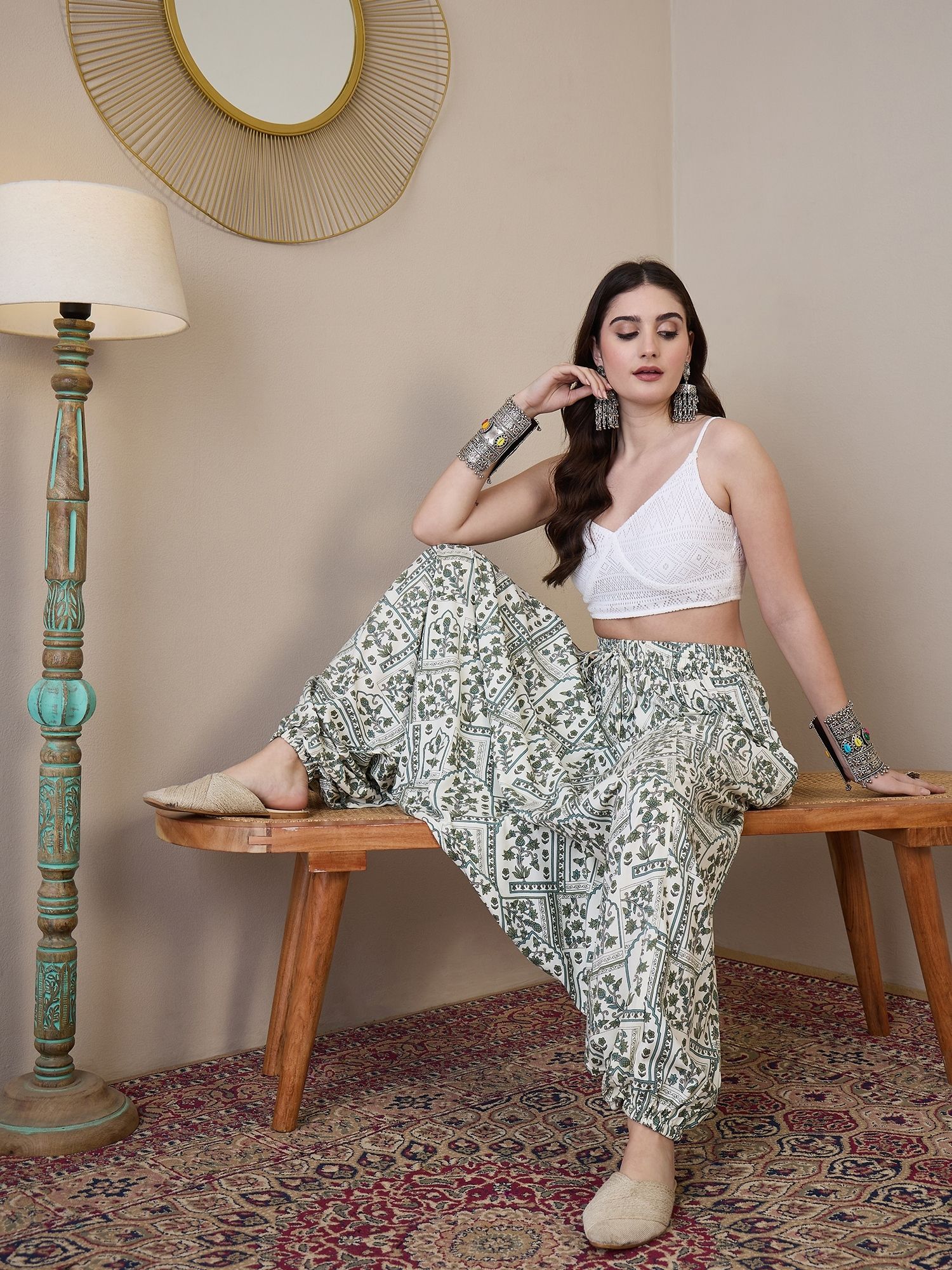 inweave Printed Rayon Women Harem Pants-picture-17