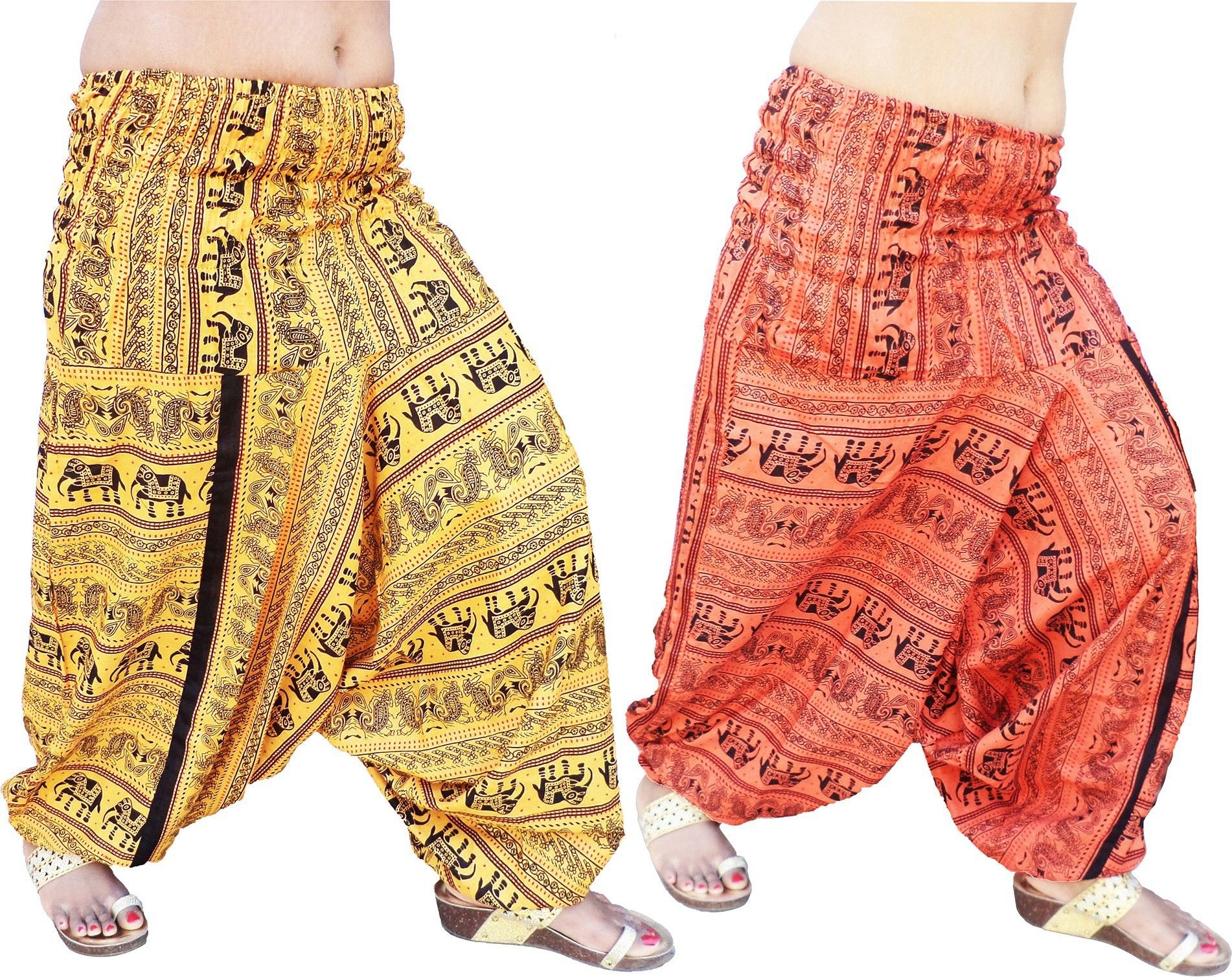 icare Printed Cotton Blend Women Harem Pants-picture-0