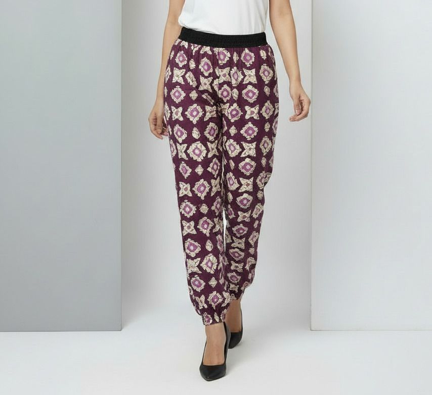 aileyis Printed Polyester Women Harem Pants-picture-39