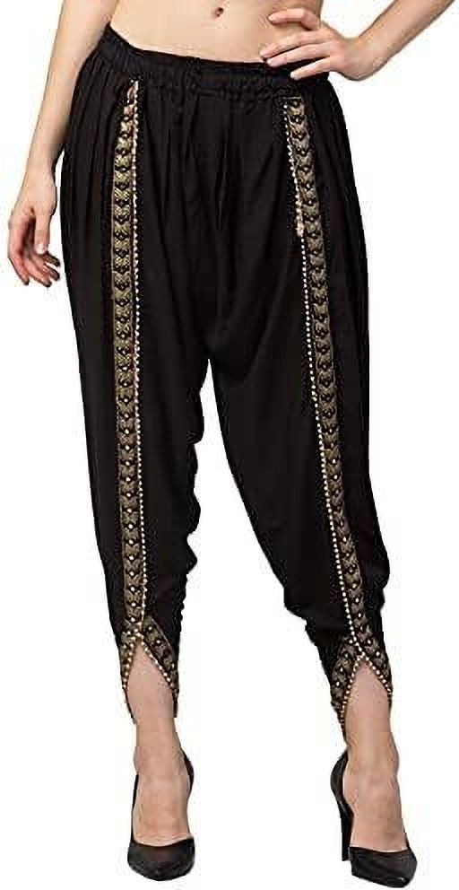 Solid Cotton Women Harem Pants-image-3
