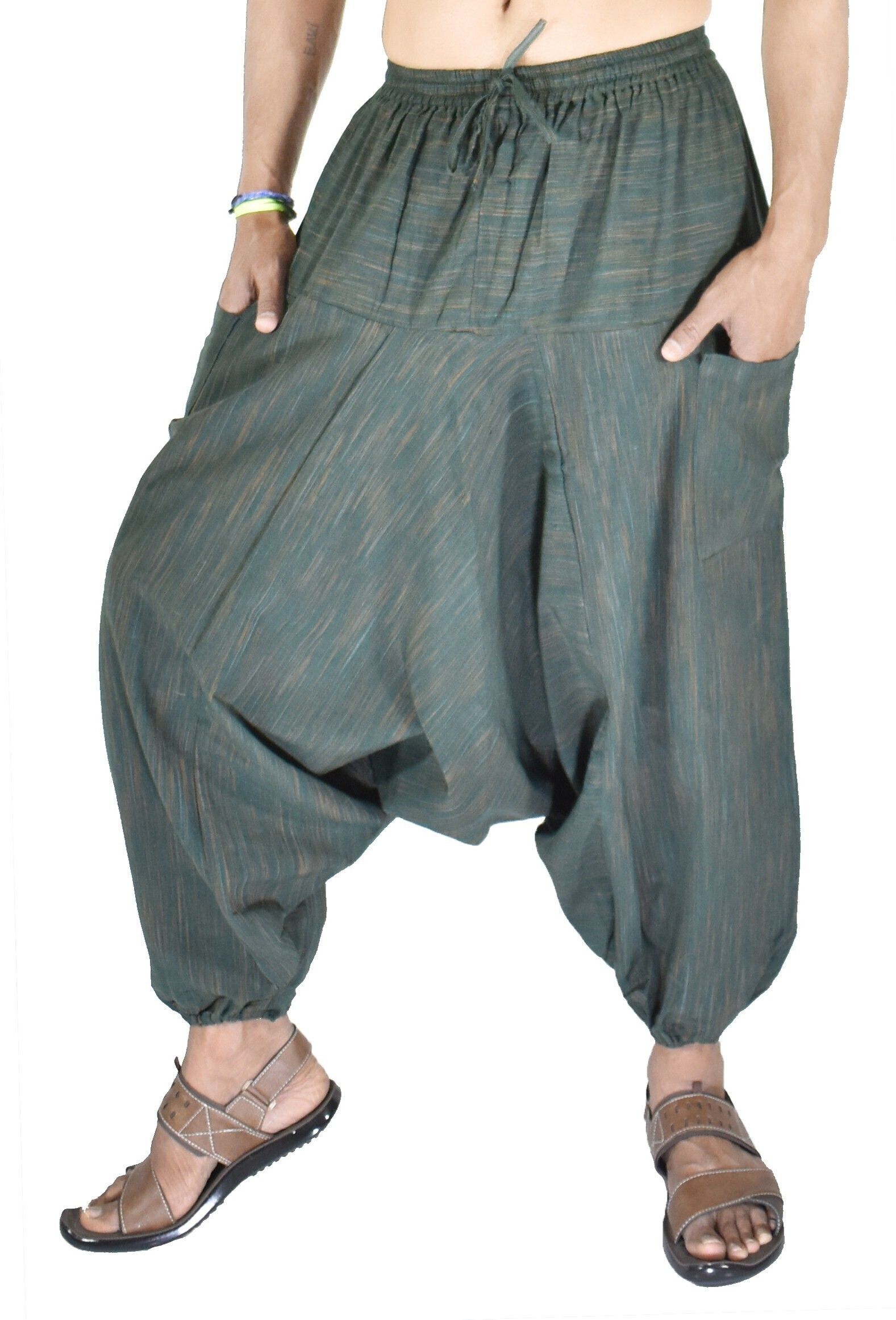 whitewhale Striped Cotton Men Harem Pants-picture-15