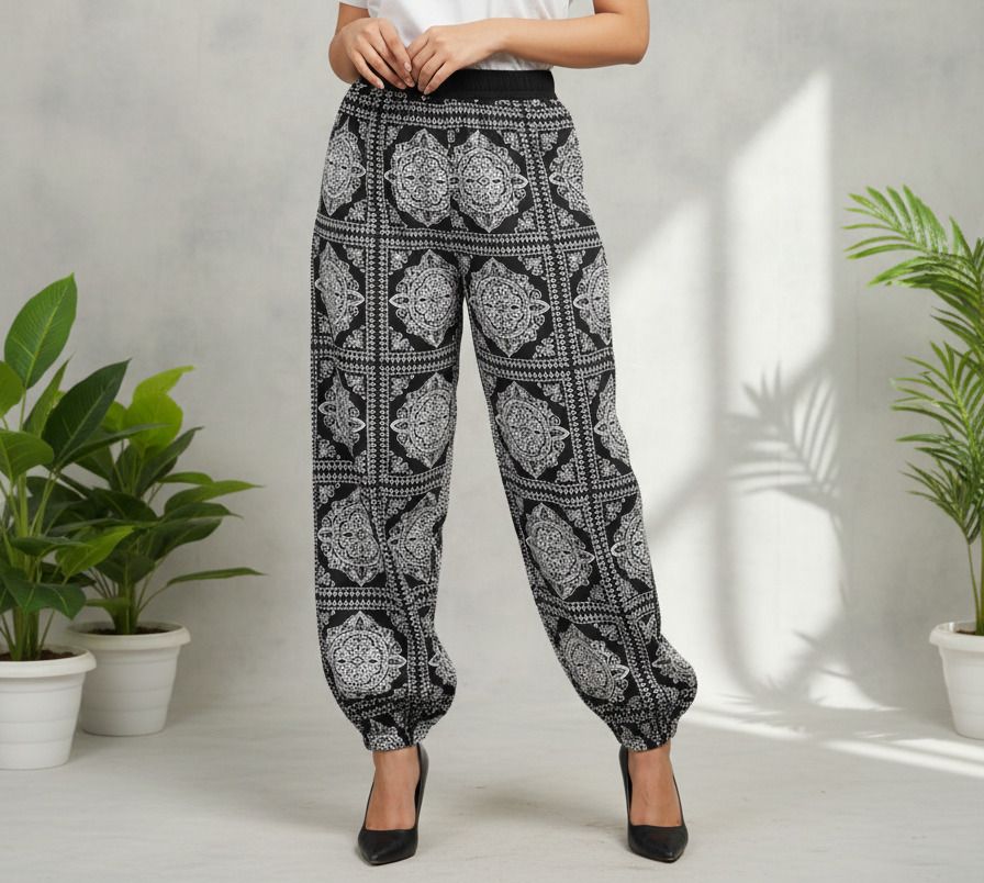 aileyis Printed Polyester Women Harem Pants-picture-40