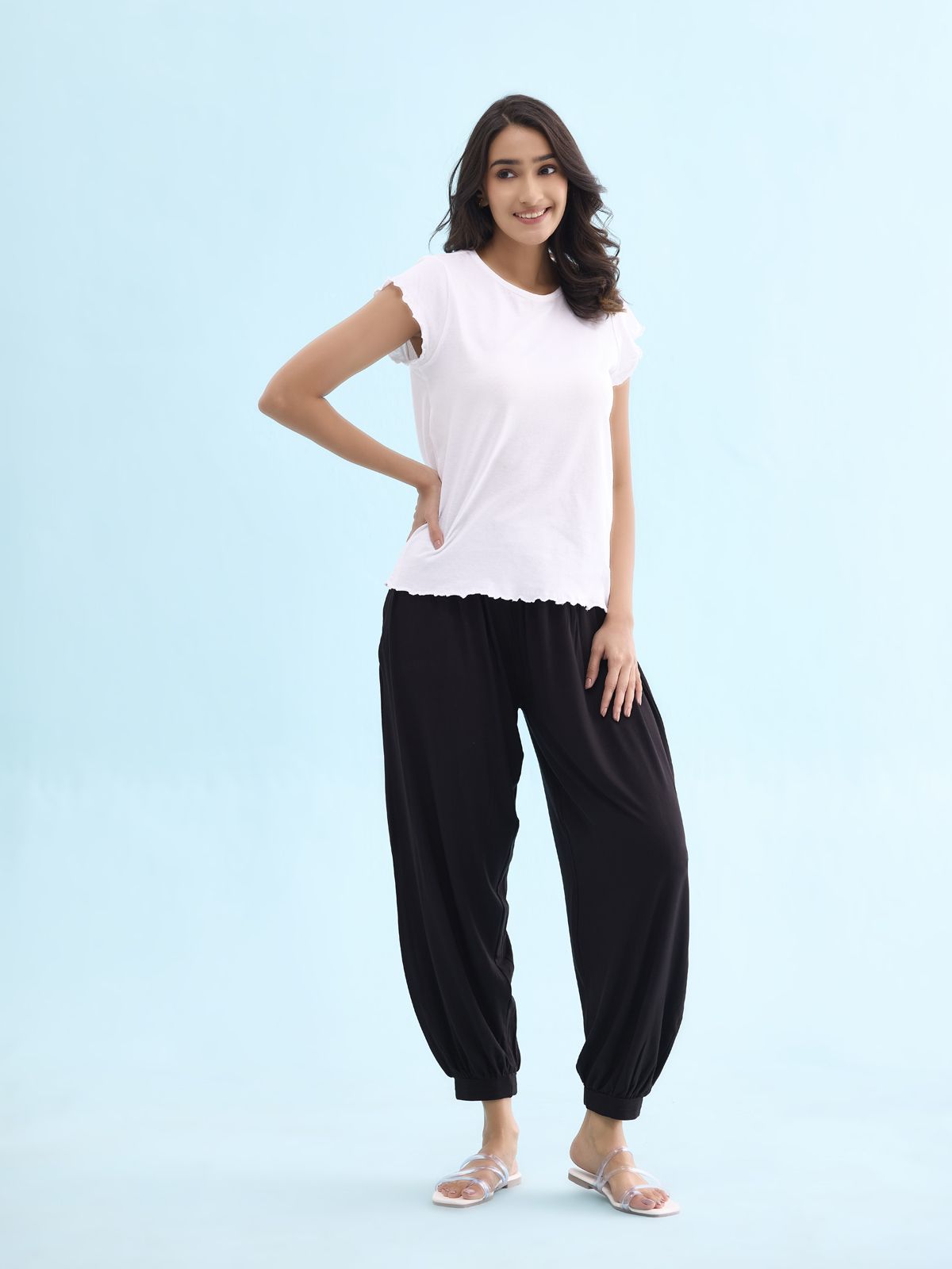 go colors Solid Viscose Women Harem Pants-picture-10