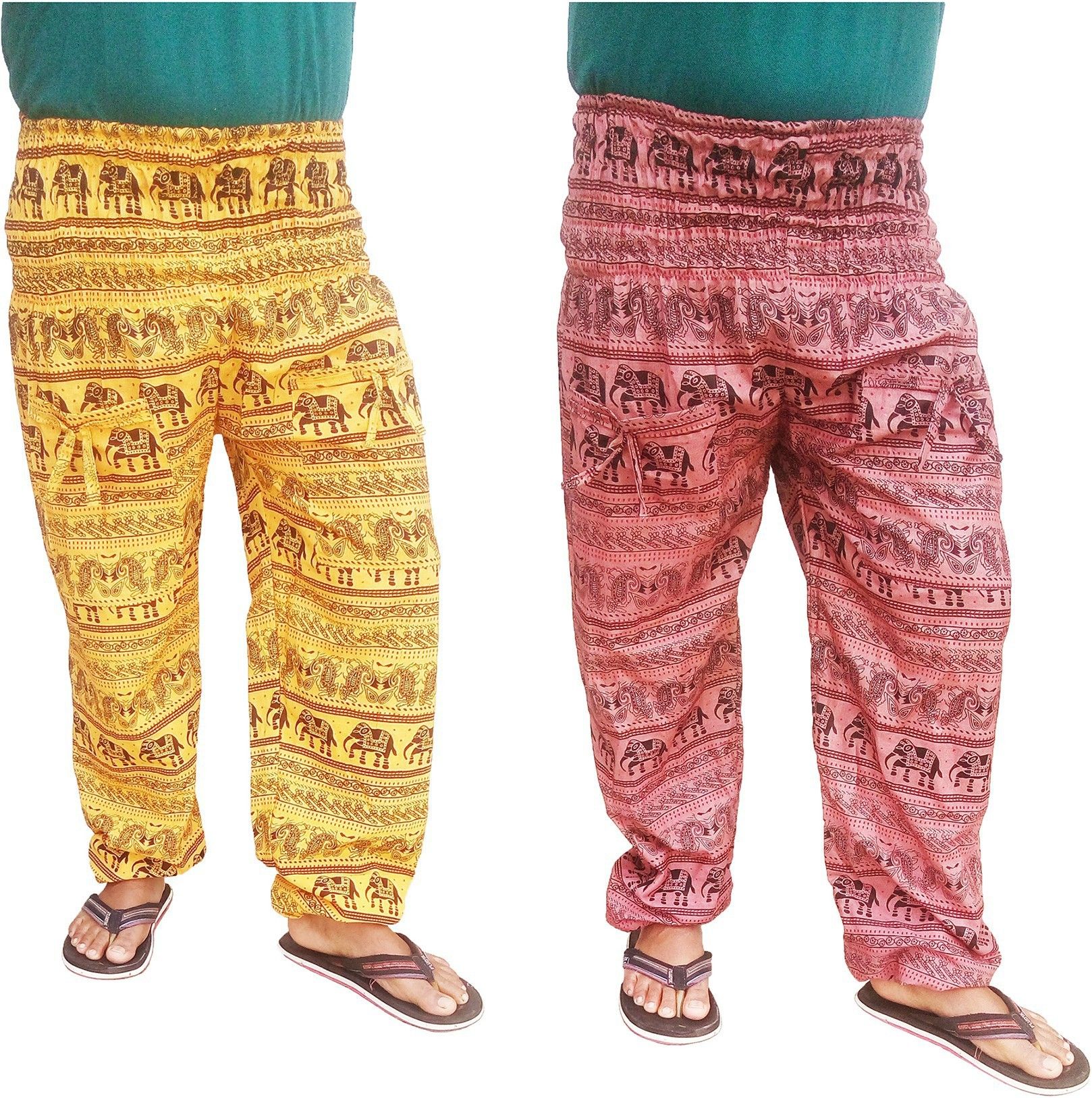 icare Printed Cotton Blend Men Harem Pants-picture-28