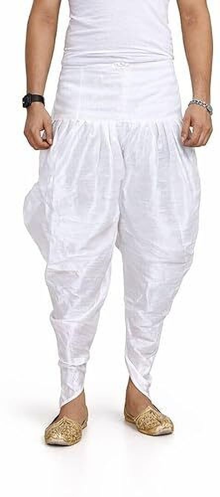 fab mafia Solid Dupion Silk Men Harem Pants-picture-16