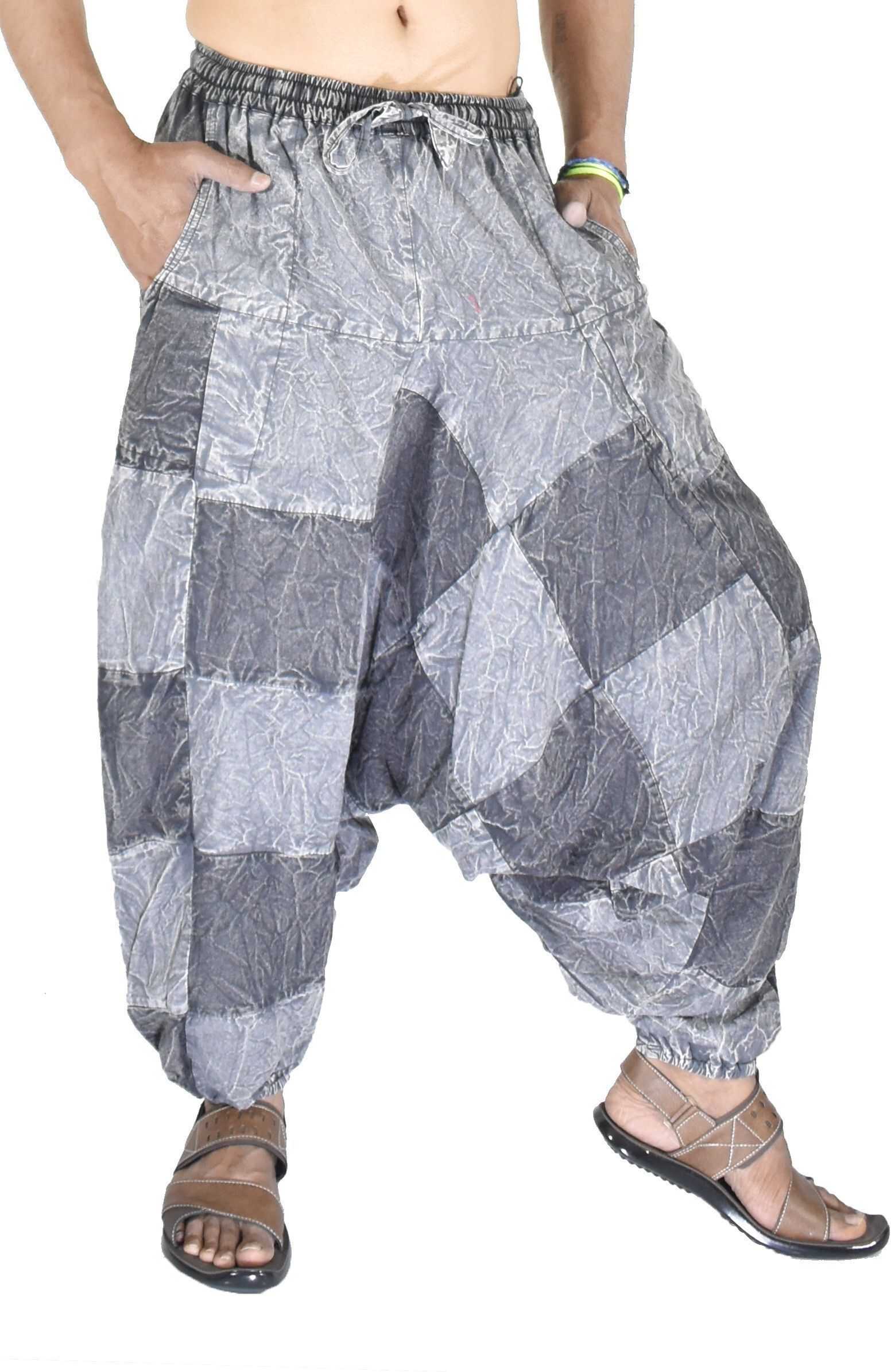 Colorblock Cotton Men Harem Pants-image-45