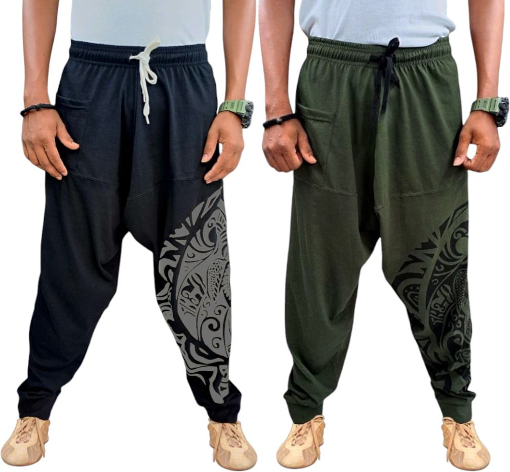metro stitch Printed Cotton Men Harem Pants-picture-3