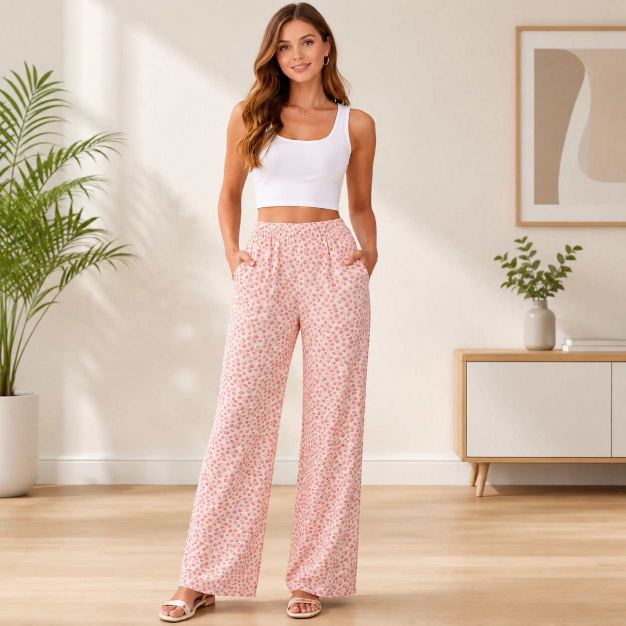 Applique Cotton Women Harem Pants-image-16