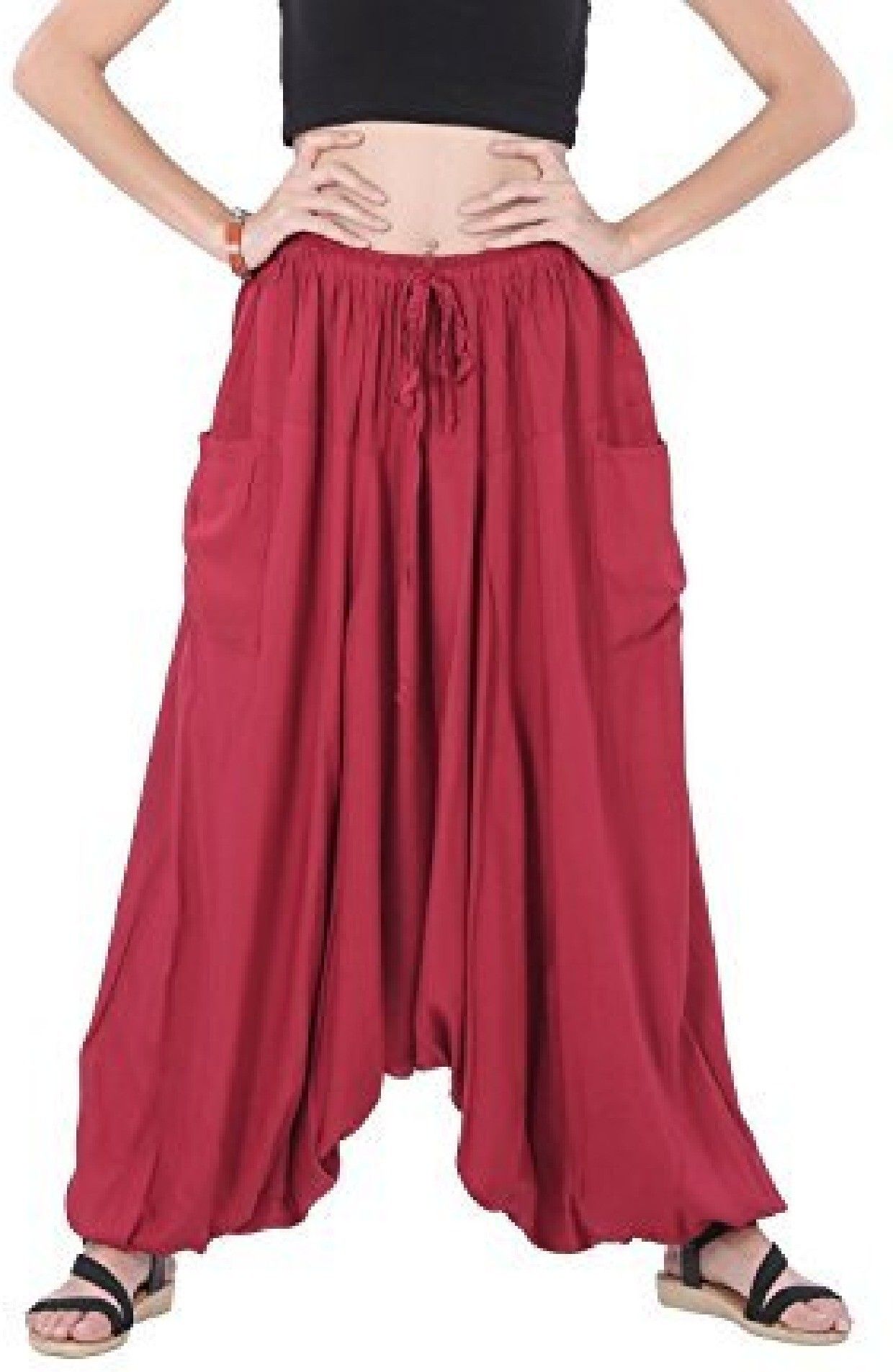 fashion passion india Solid Cotton Rayon Blend Women Harem Pants-picture-29
