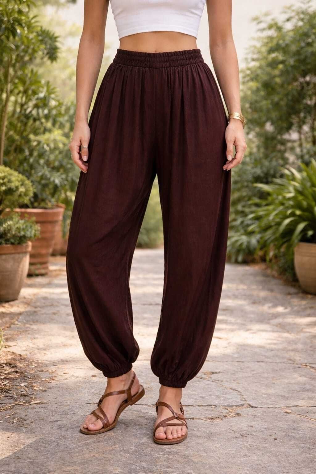 zohars fashion hub Solid Rayon Women Harem Pants-picture-20