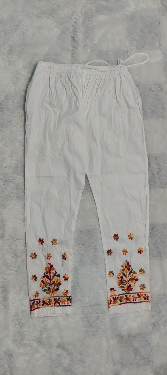 Embroidered Cotton Lycra Blend Women Harem Pants-image-5