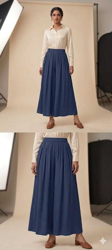 ruhab collection Self Design Rayon Women Harem Pants-picture-28