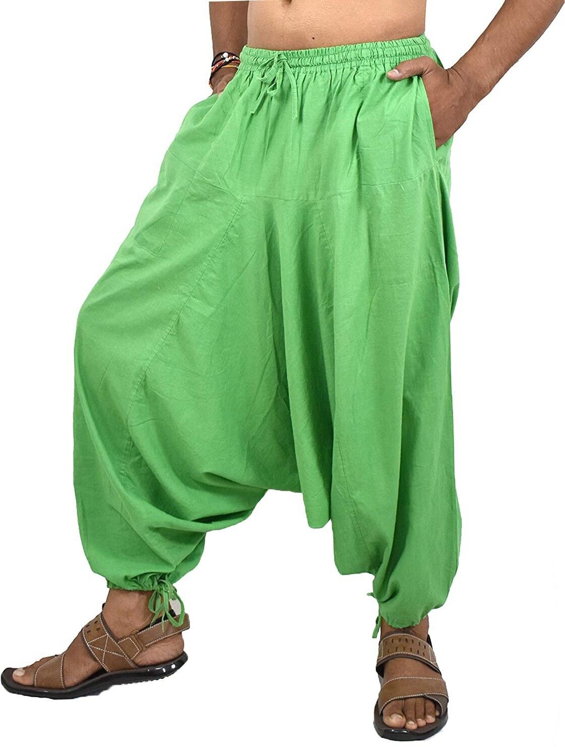 whitewhale Solid Cotton Men Harem Pants-picture-19