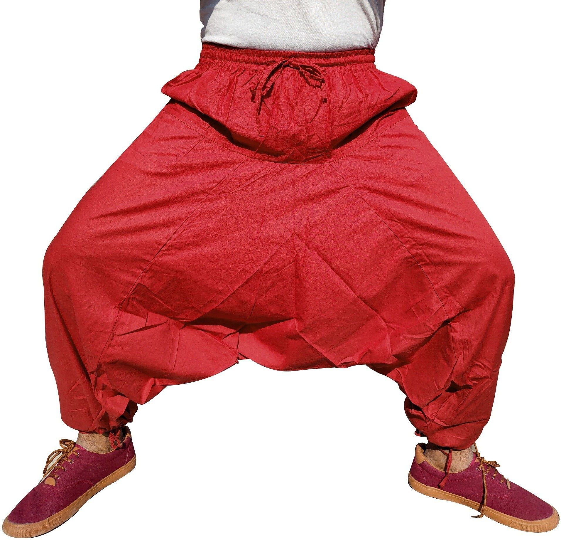 whitewhale Solid Cotton Men Harem Pants-picture-12