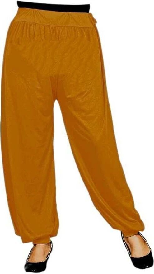 Solid Cotton Lycra Blend Women Harem Pants-image-10