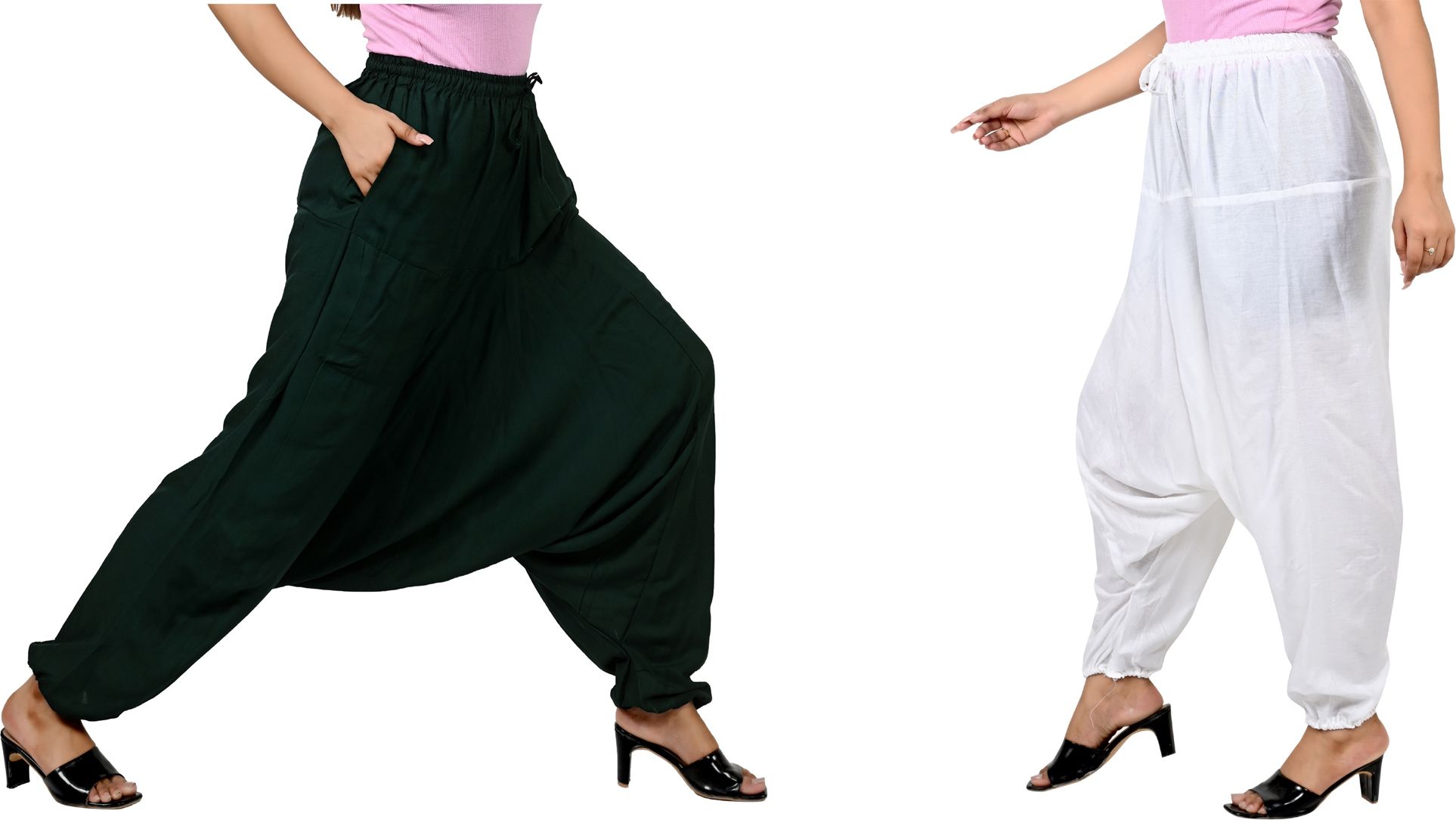 Solid Rayon, Cotton Women Harem Pants-image-38