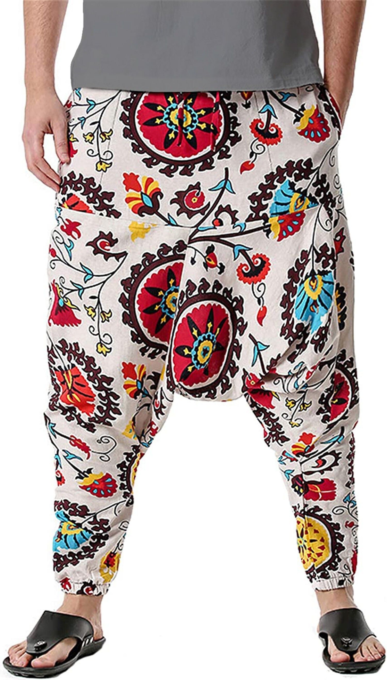 whitewhale Printed Cotton Men Harem Pants-picture-32