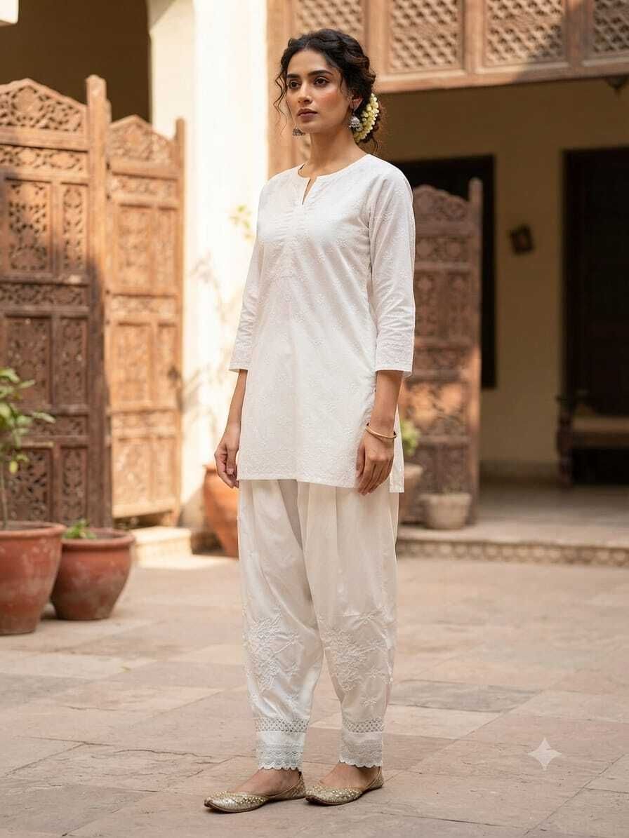 fizacreation Embroidered Cotton Women Harem Pants-picture-12