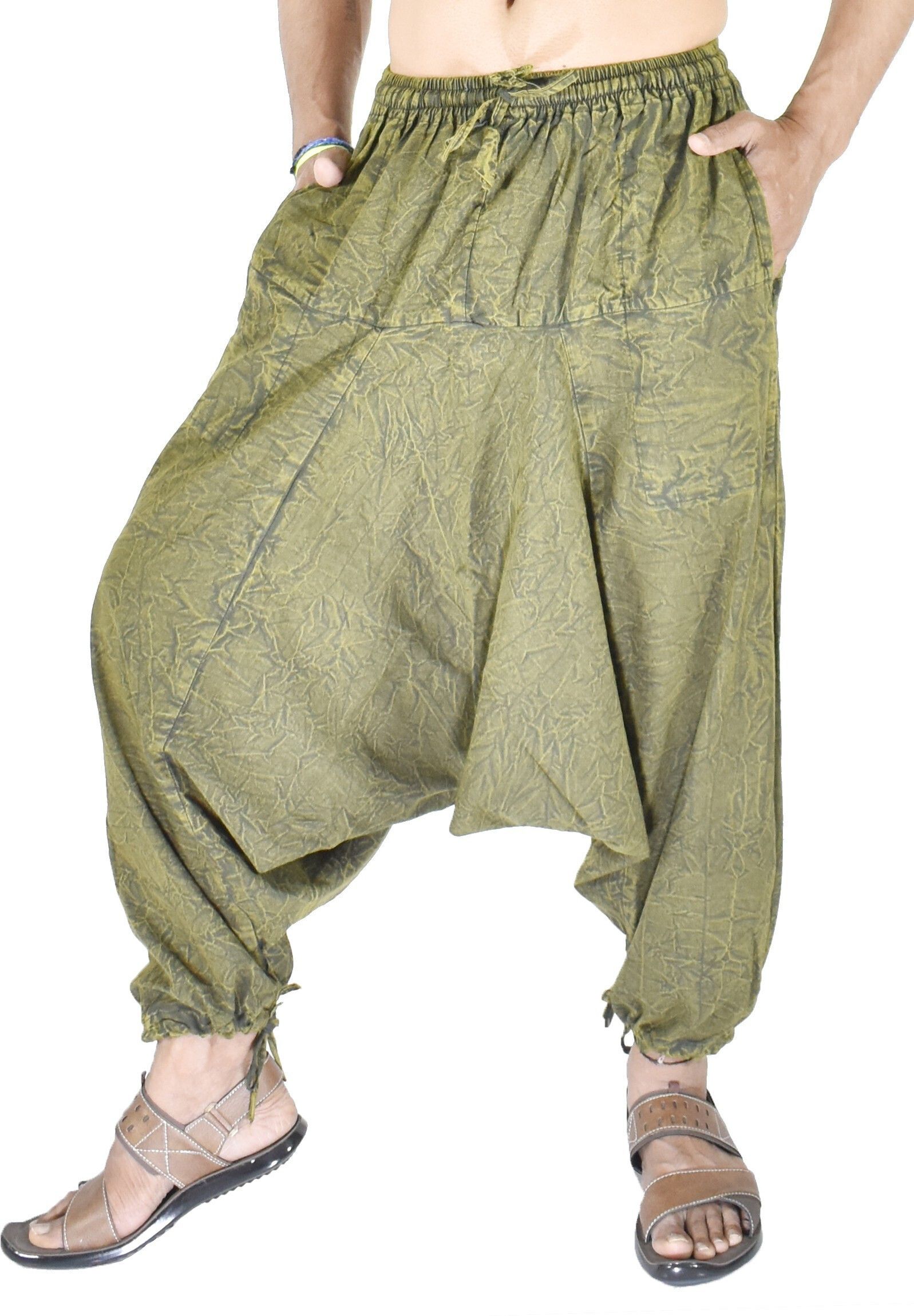 Self Design Cotton Men Harem Pants-image-25