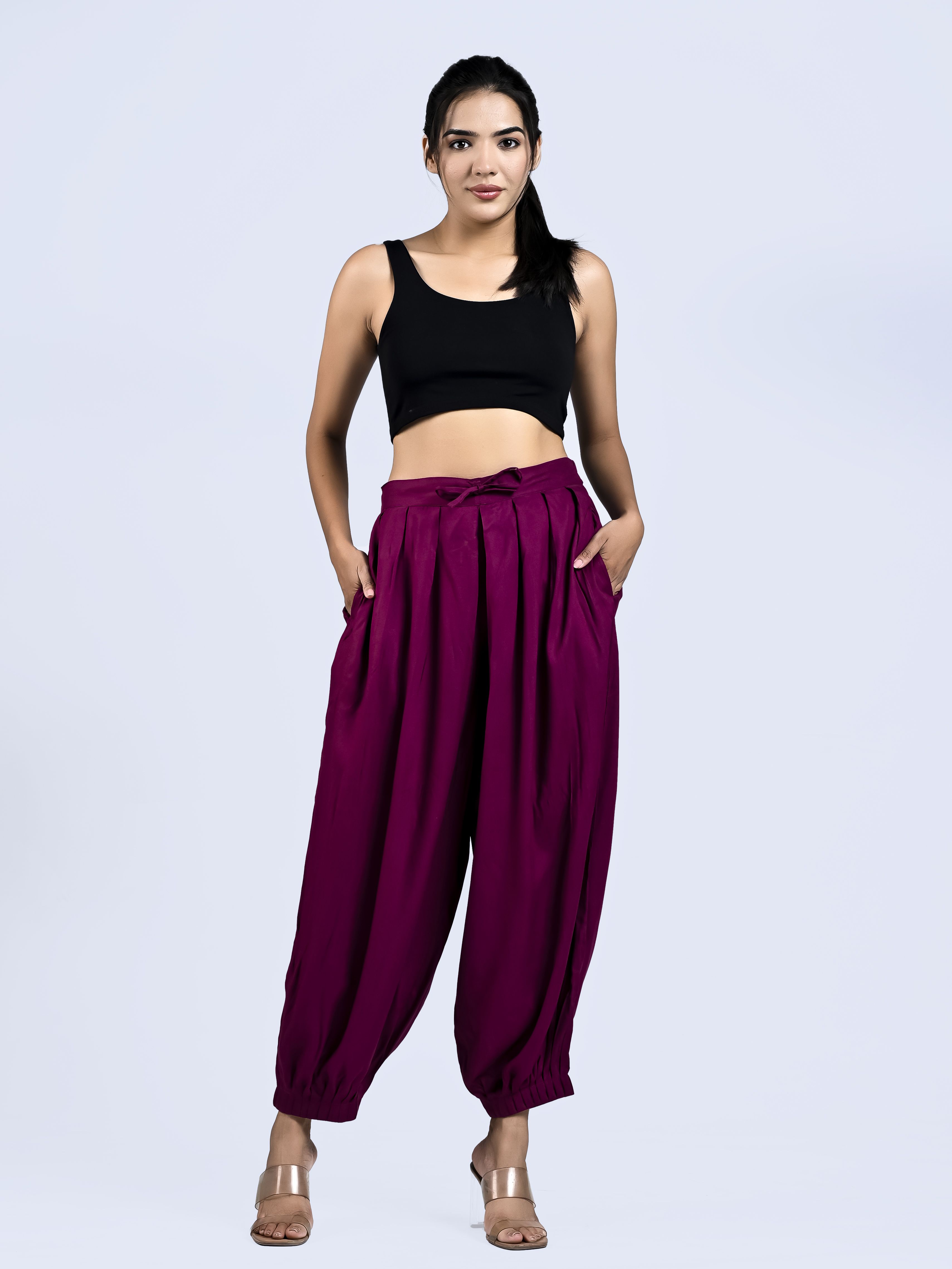 tanhankara Solid Rayon Women Harem Pants-picture-41