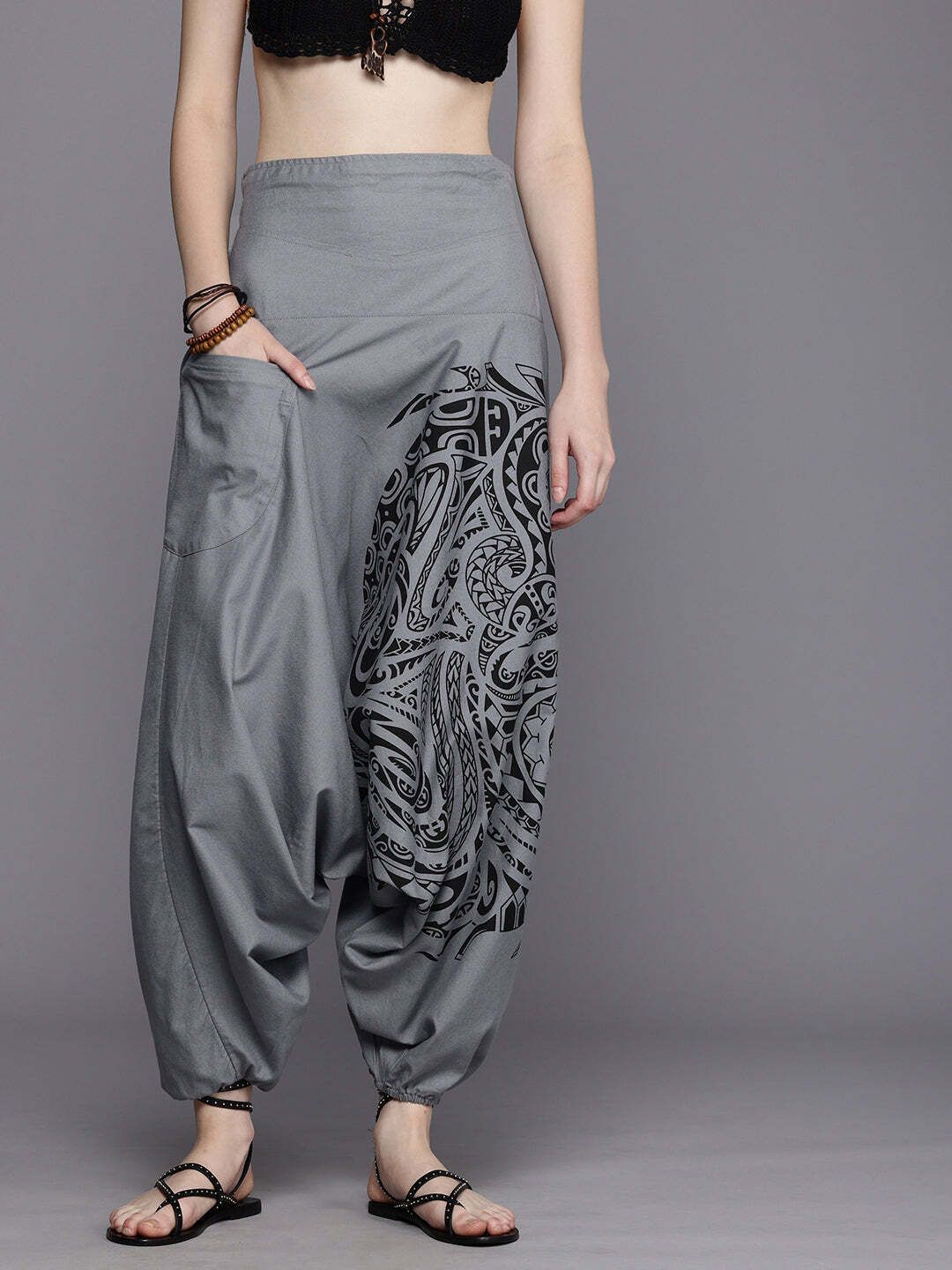 Printed Cotton Women Harem Pants-image-43