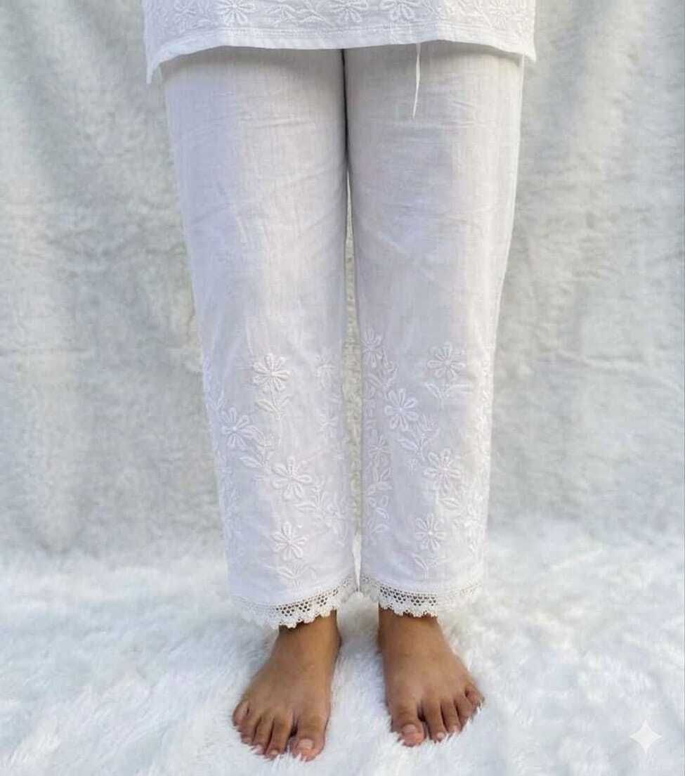 mansoori chikan handicraft Embroidered Cotton Women Harem Pants-picture-34