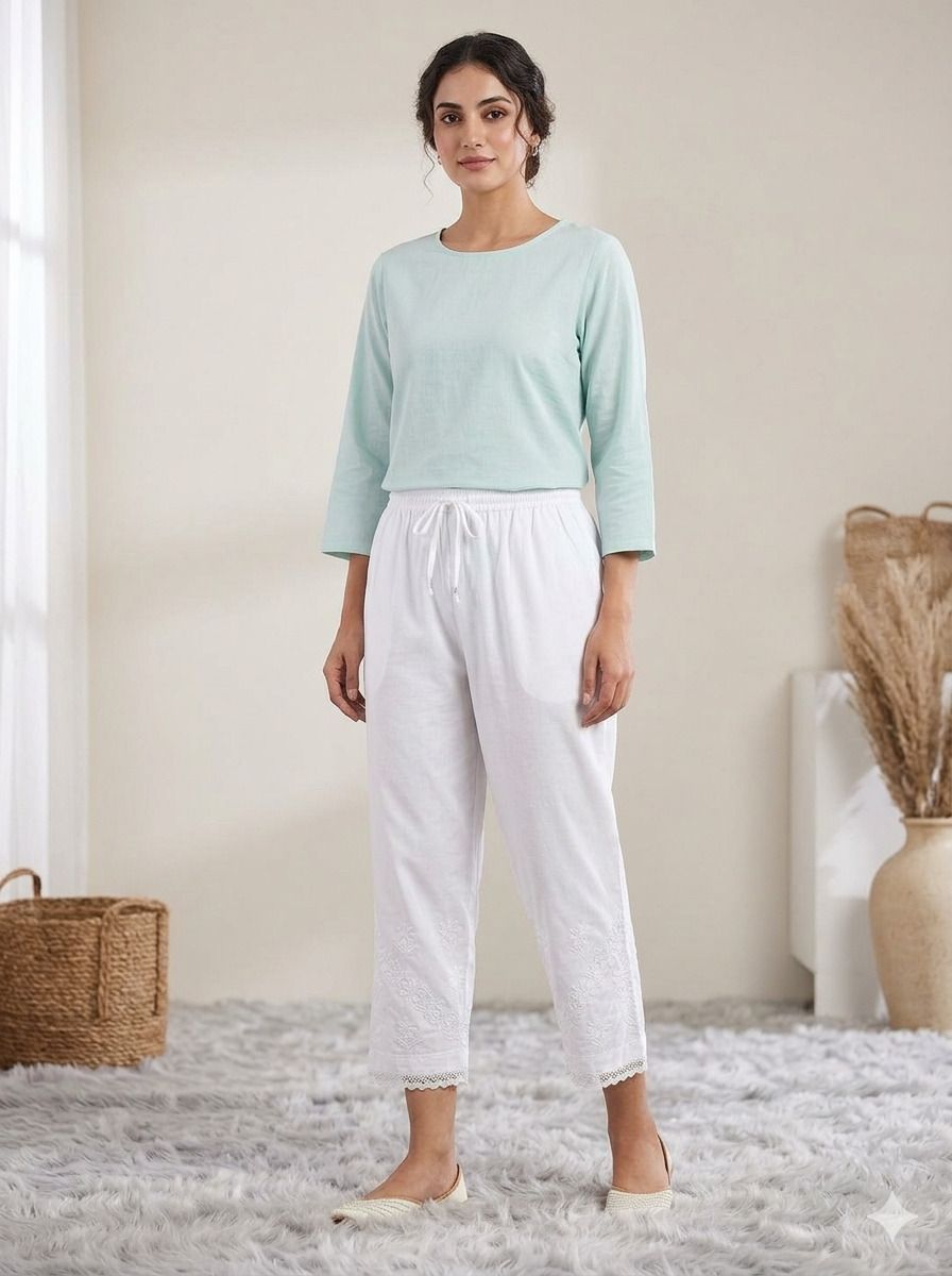Embroidered Rayon Women Harem Pants-image-13