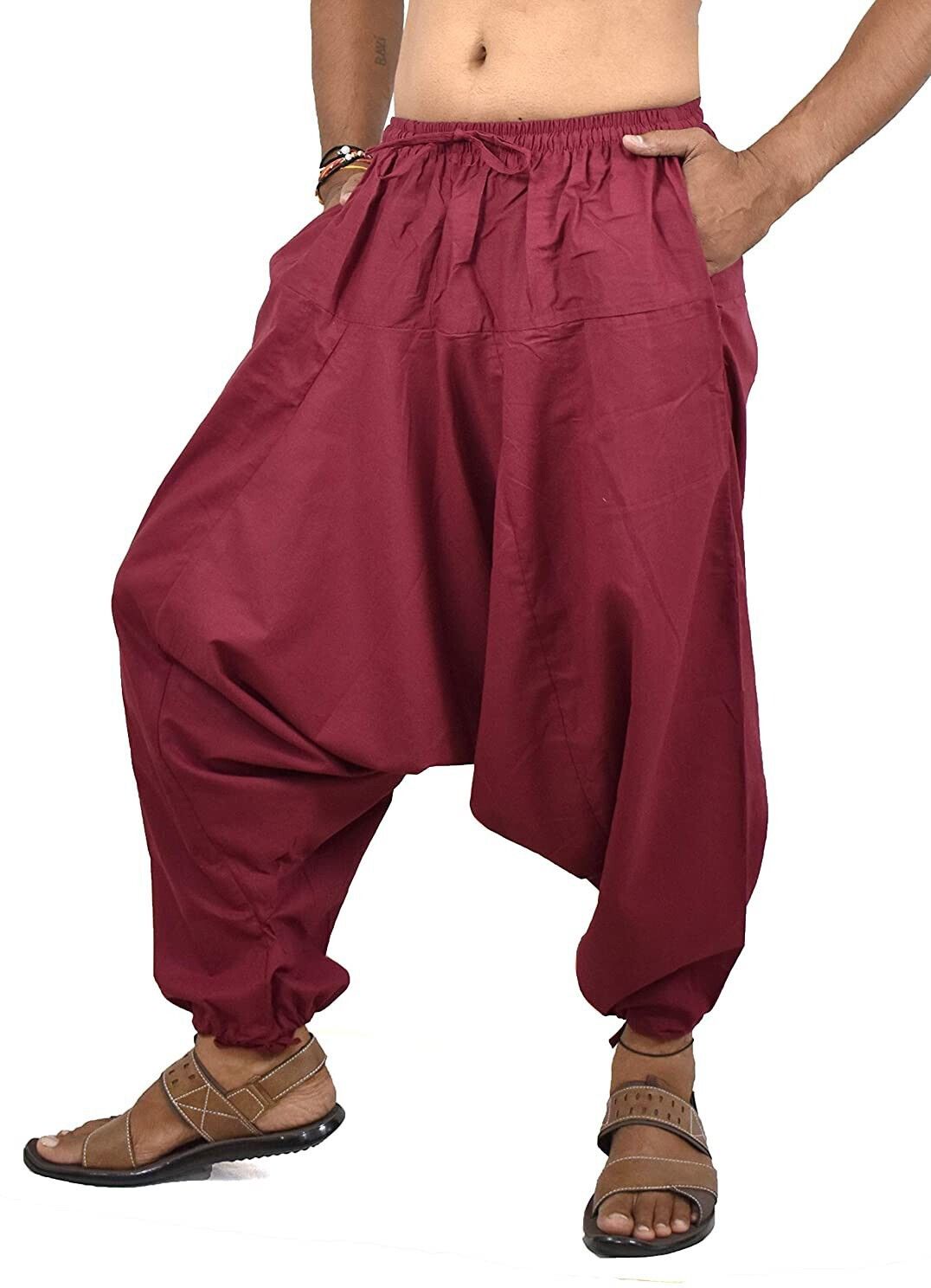 whitewhale Solid Cotton Men Harem Pants-picture-24
