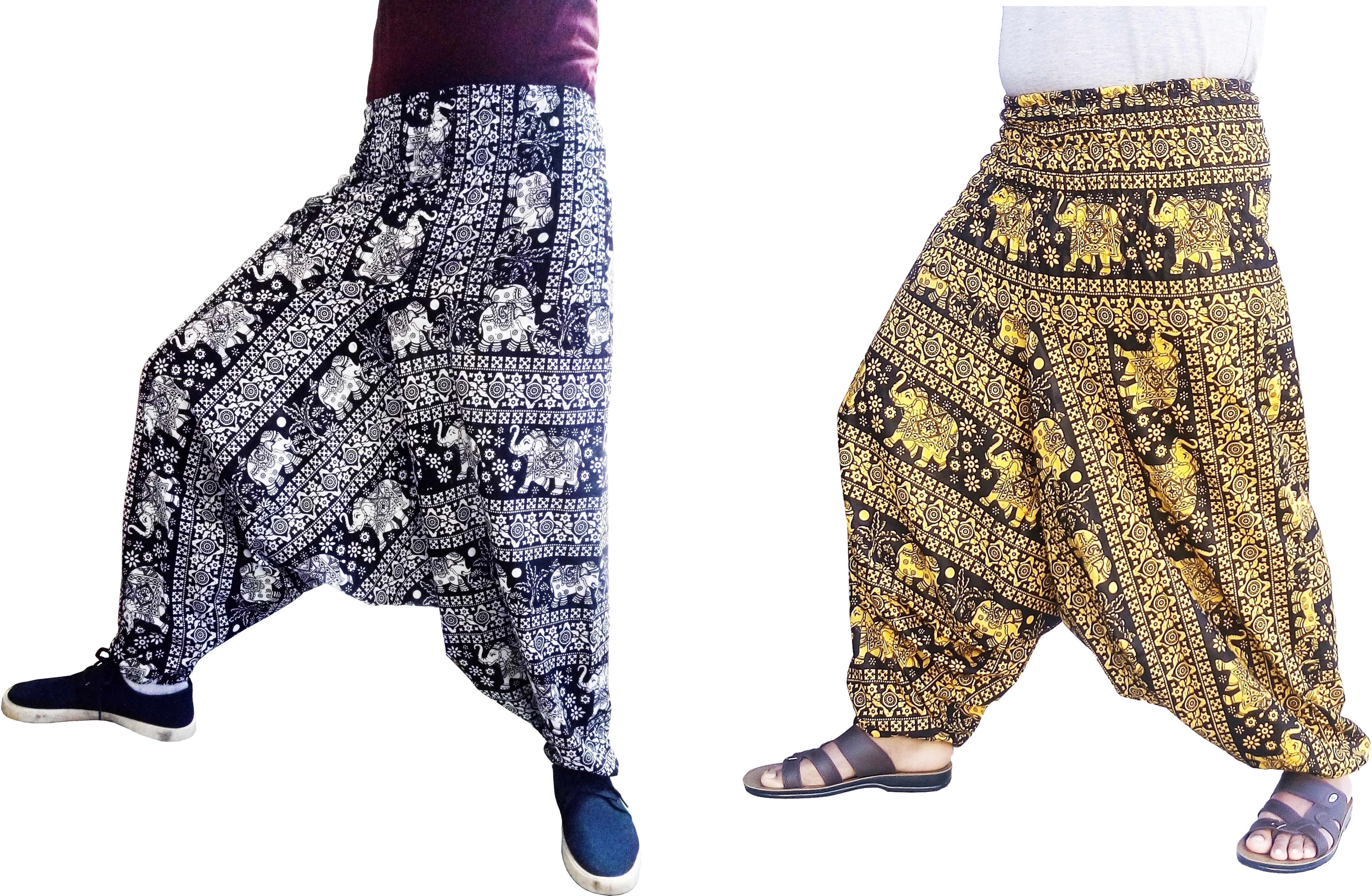 icare Printed Cotton Men Harem Pants-picture-15