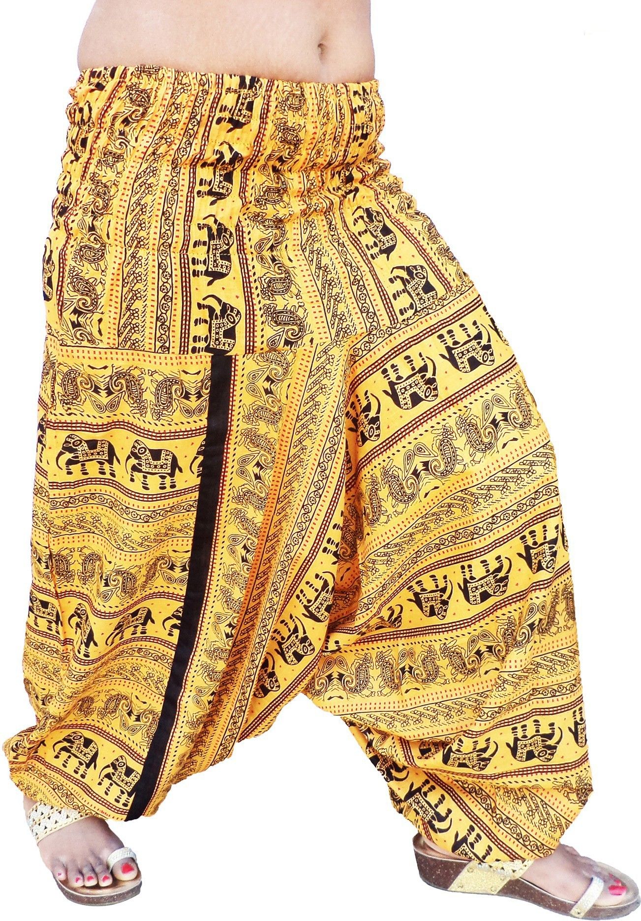 icare Printed Cotton Blend Women Harem Pants-picture-13