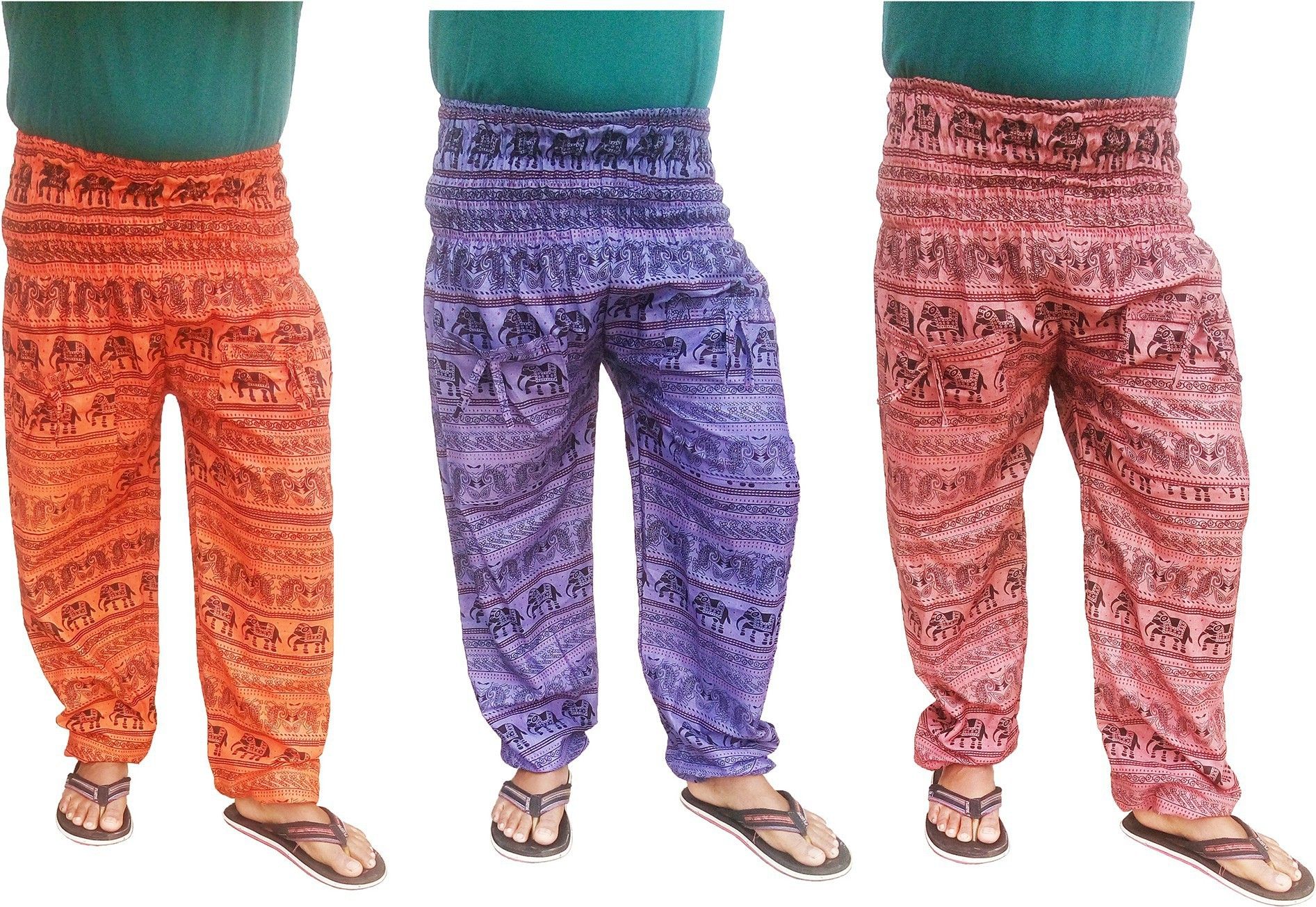 icare Printed Cotton Blend Men Harem Pants-picture-15