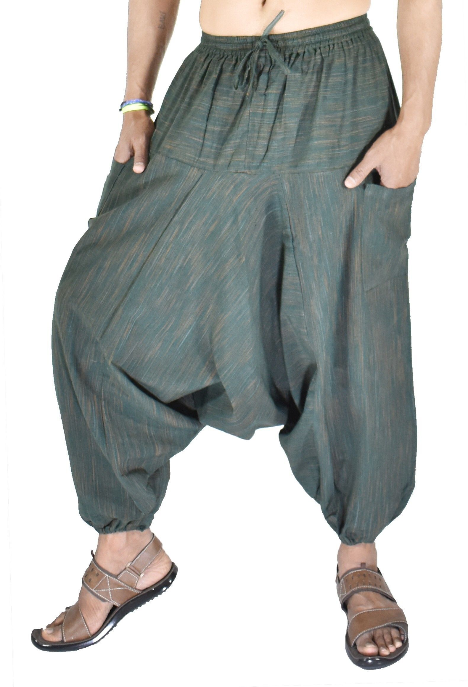 Self Design Cotton Men Harem Pants