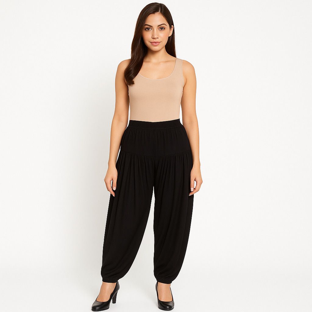 Solid Viscose Women Harem Pants