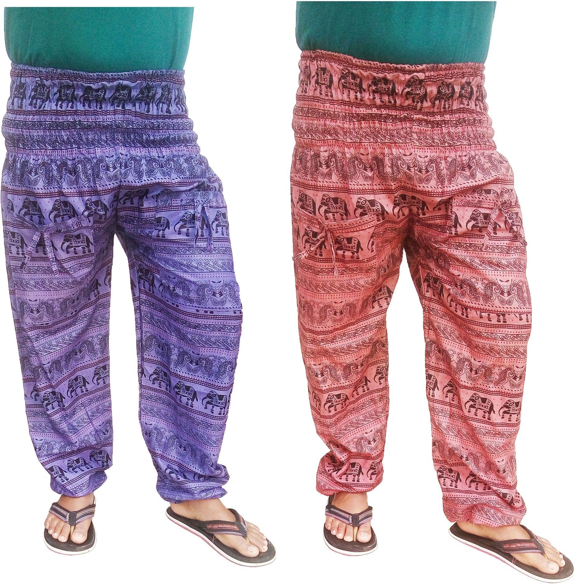 icare Printed Cotton Blend Men Harem Pants-picture-31