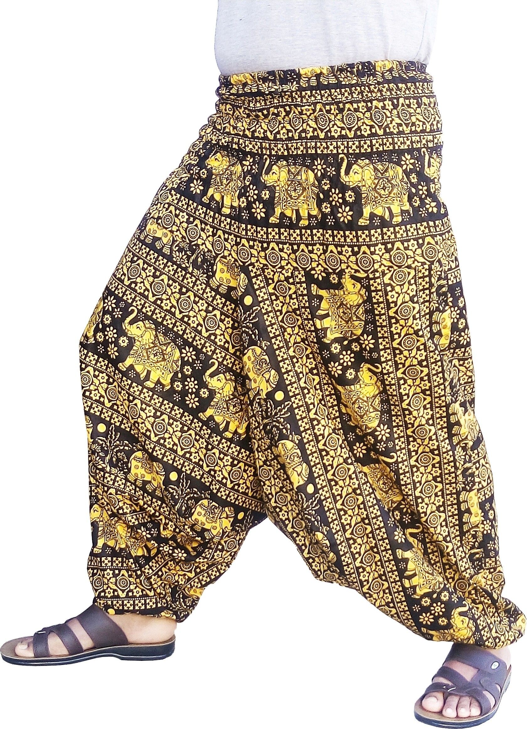 icare Printed Cotton Men Harem Pants-picture-30