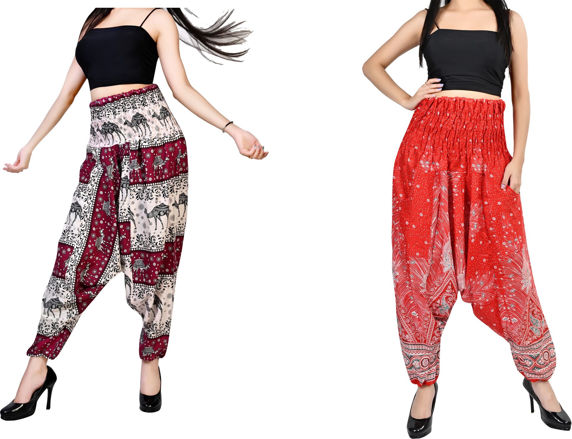 fusfus Printed Rayon, Cotton Women Harem Pants-picture-38