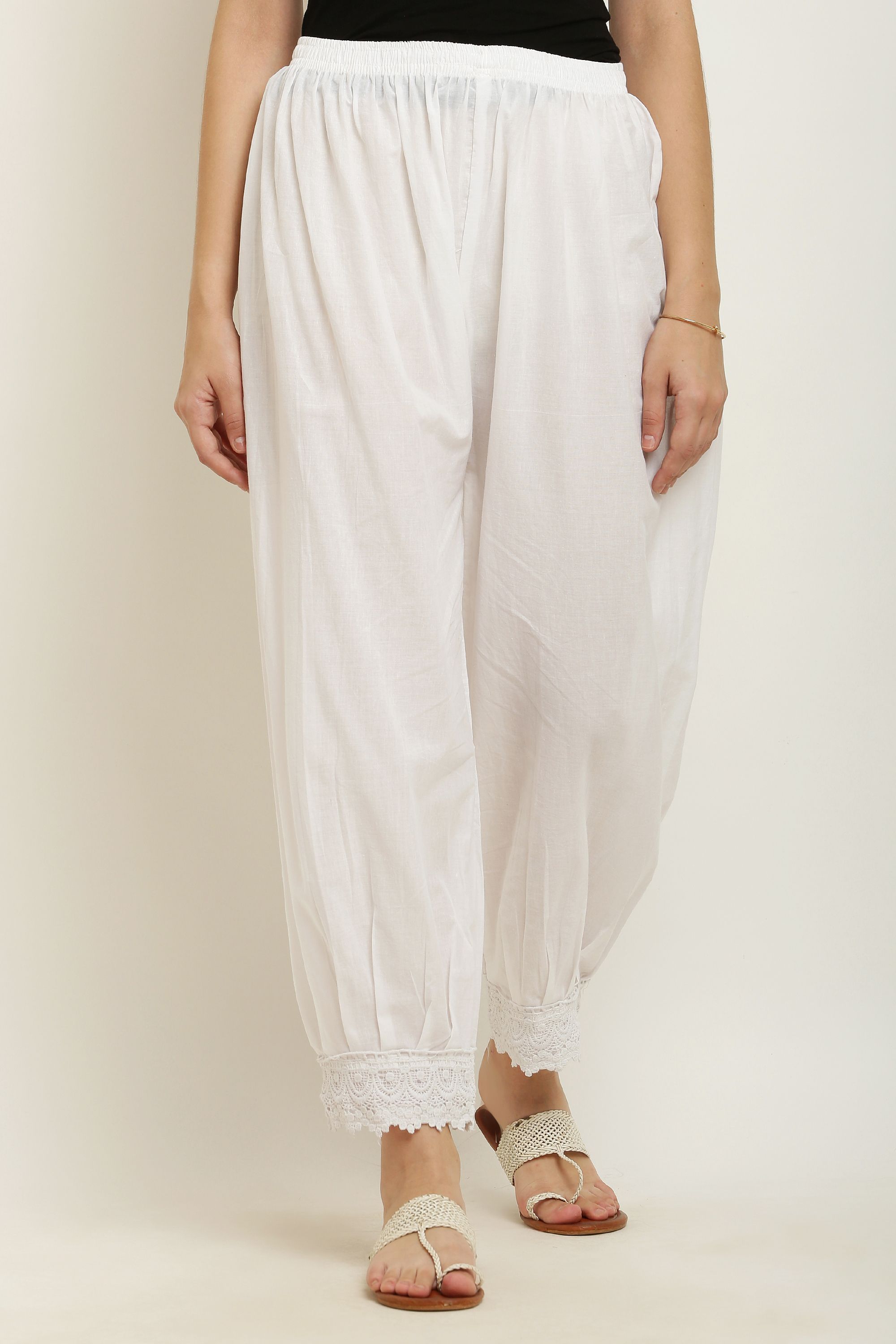 Solid Cotton Women Harem Pants