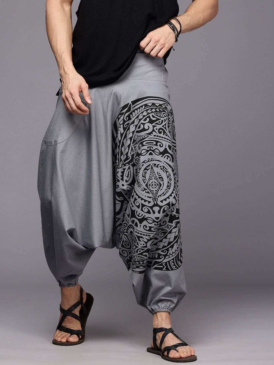 the veshti company Printed Cotton Men Harem Pants-picture-38