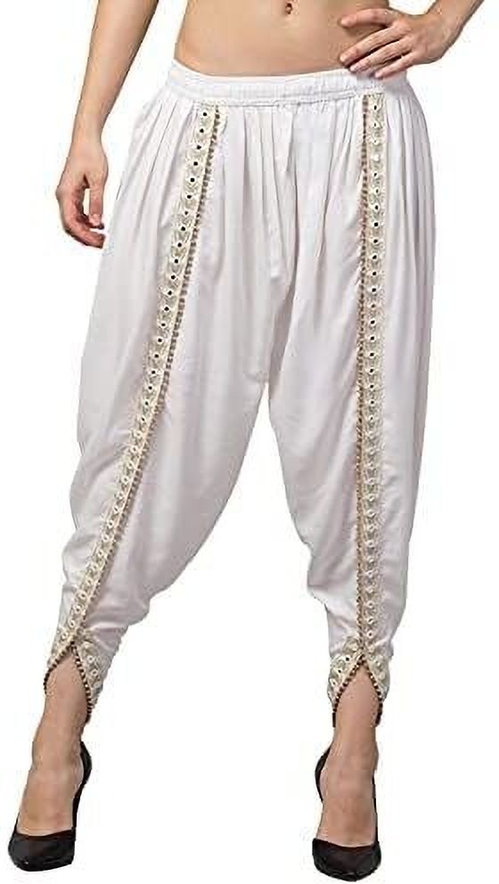 Solid Cotton Women Harem Pants-image-2