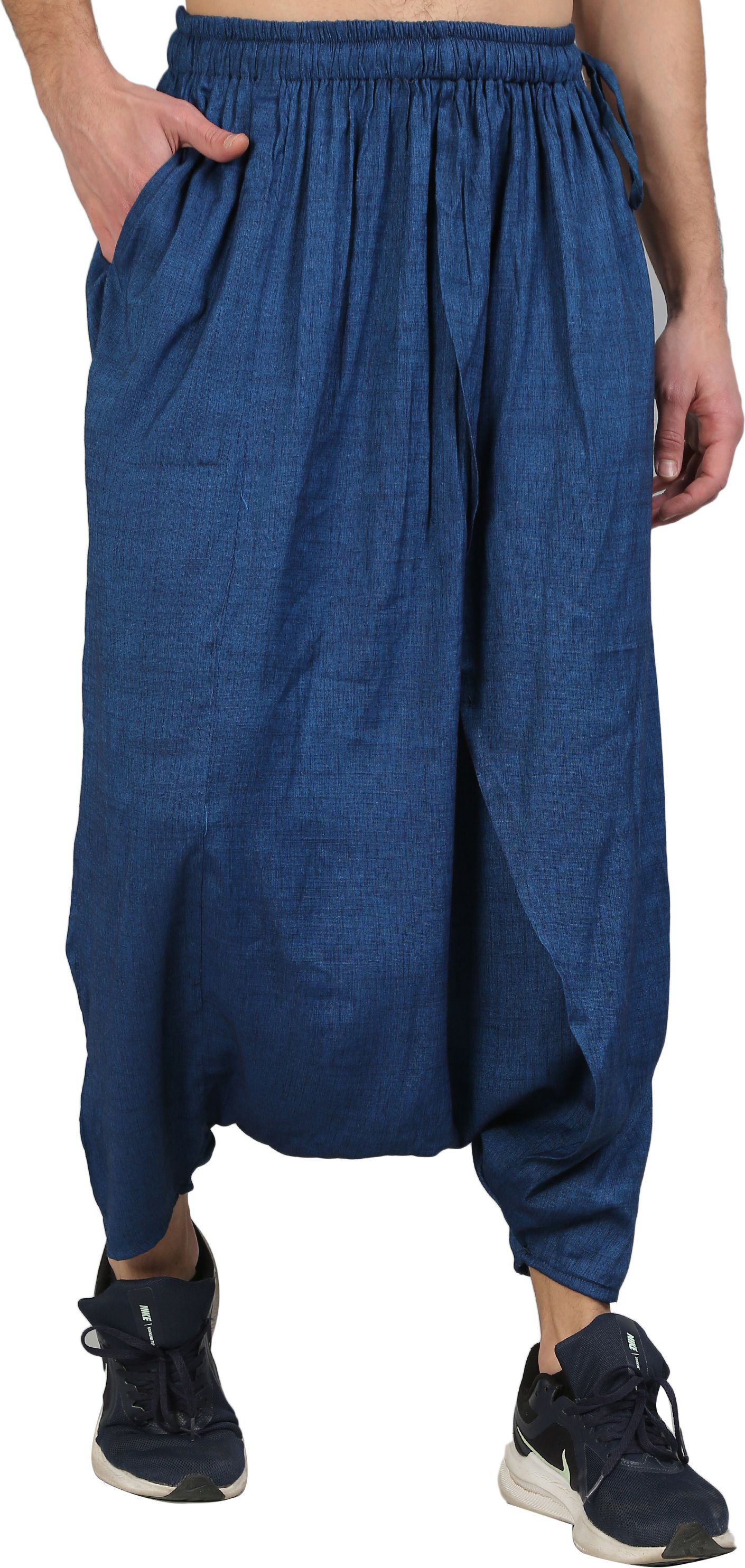 Solid Cotton Men Harem Pants-image-30