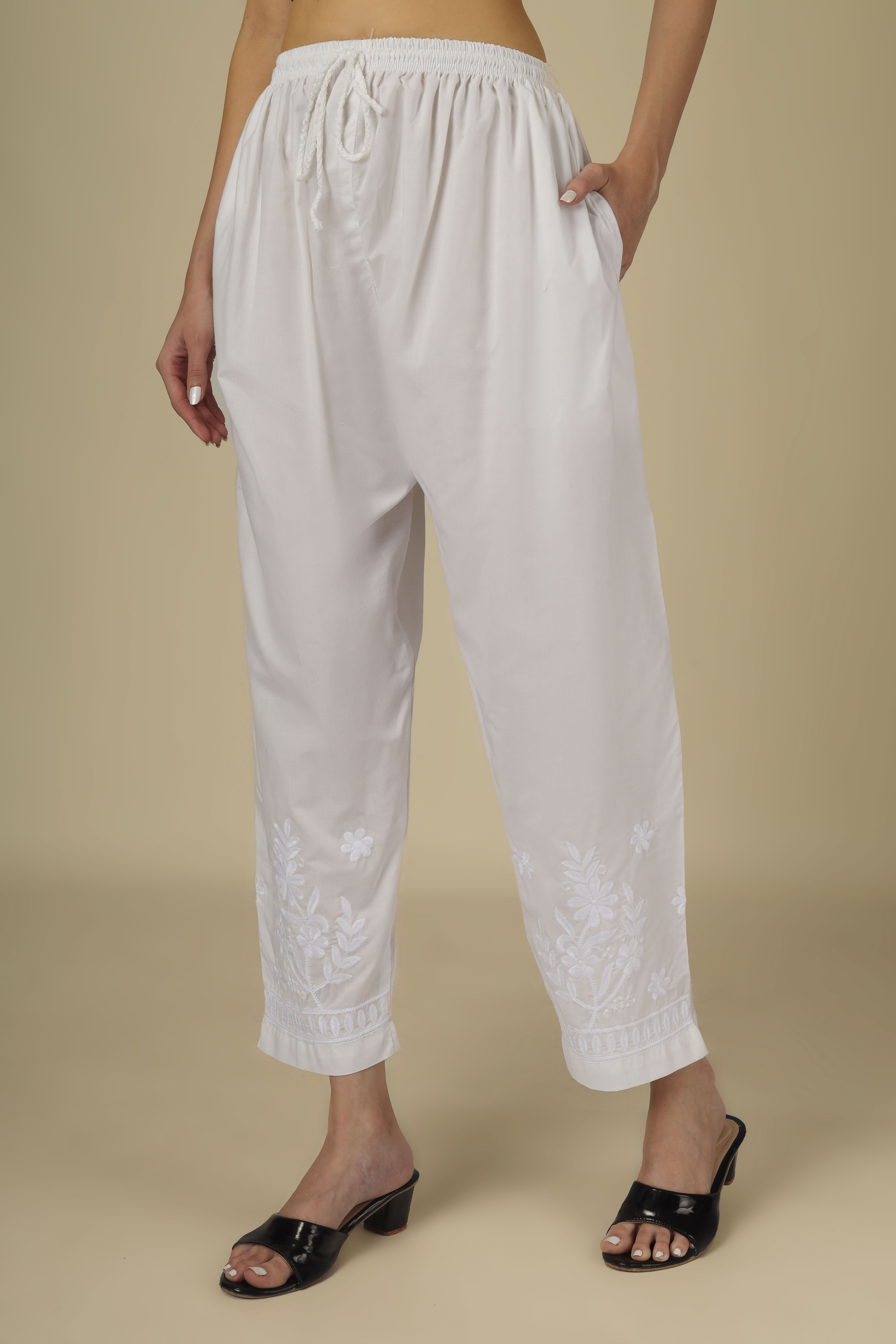 lucknowithreads Embroidered Cotton Women Harem Pants-picture-14