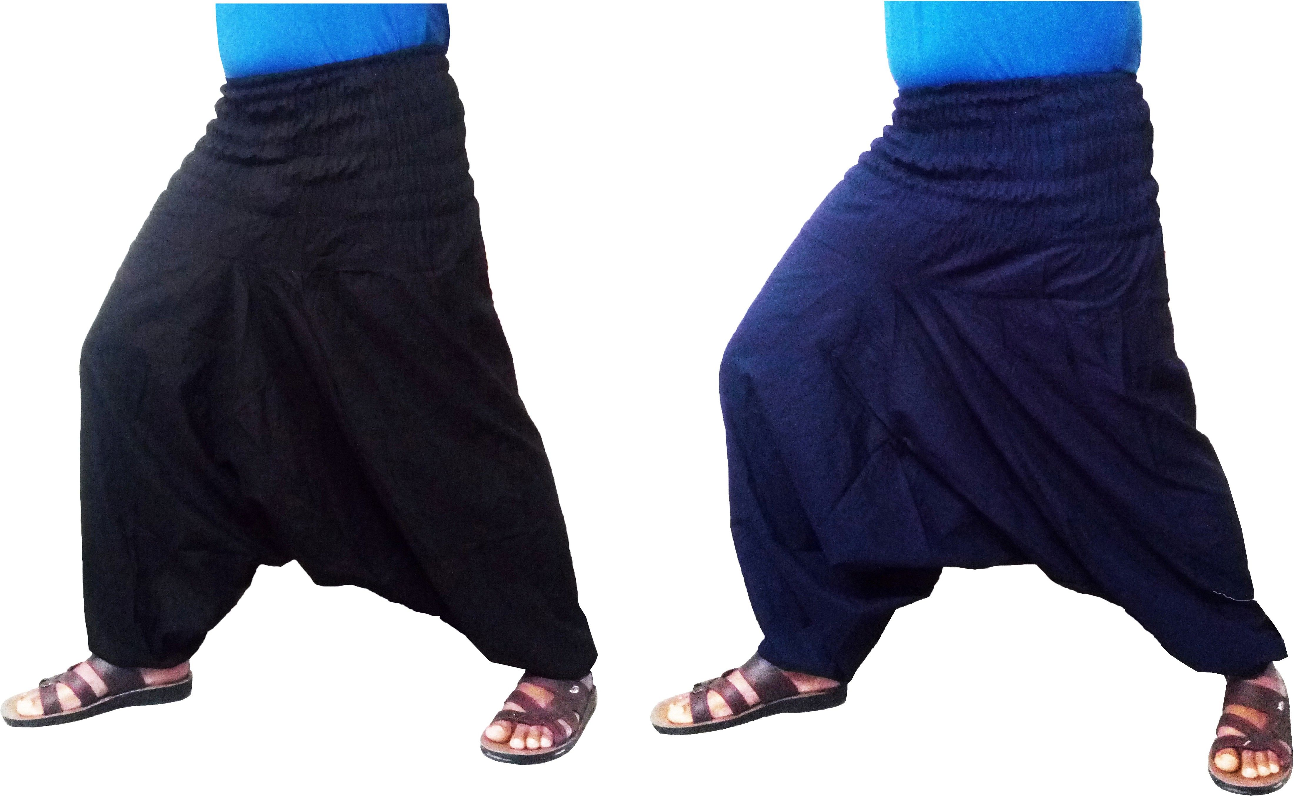 Solid Cotton Men Harem Pants-image-44